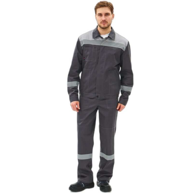 Костюм "Липецк-2", куртка/пк, тк.Смесовая, (т.серый/св. серый), 280 гр/м², СОП