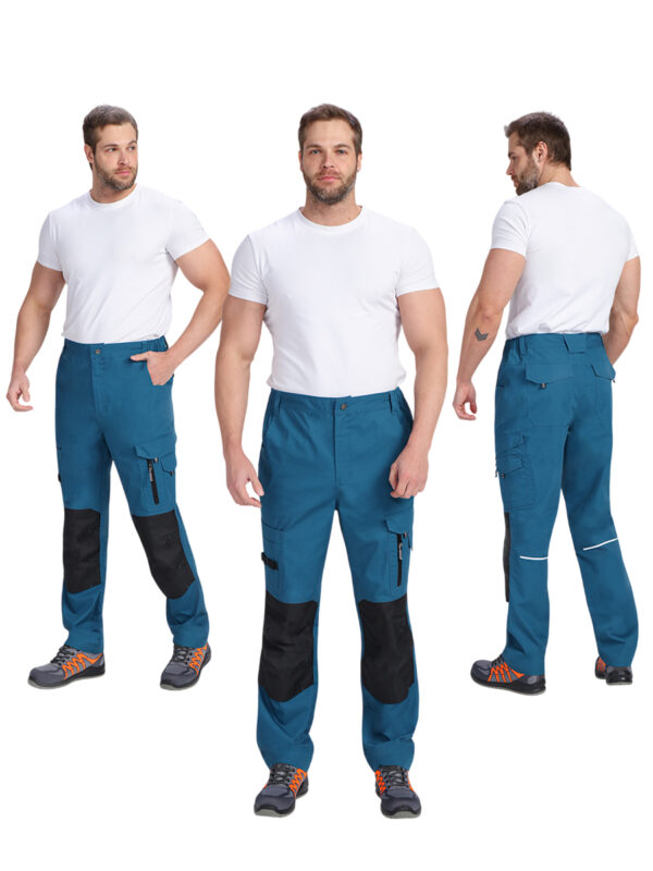 Брюки "ProfLineSpecialist", тк.РипСтоп, (циан/черный), 240 гр/м²