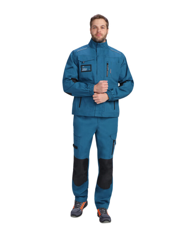 Куртка "ProfLineSpecialist", тк.РипСтоп, (циан/черный), 240 гр/м²
